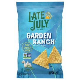 UD_Late July Case 12 7.8 Oz-Grdn Ranch Tort Chips Spicy Taste Soft Texture Grain Snacks Ingredients Wheat Flour Salt Oat