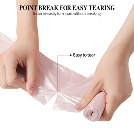 5 rollos de bolsas de basura pequeñas de 4 galones de material fino y fuerte, bolsas de basura desechables de plástico duraderas para oficina, hogar, recámara, jardín, cubeta de basura de 200 unidades (rosa)