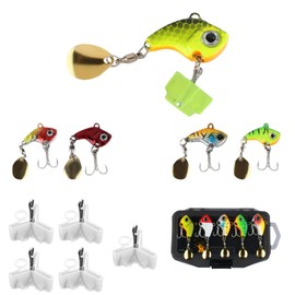 Katyjun 5 Piece Fishing Lure Set, Perch Bait, Jig Spinner for Trout, Pike, Zander