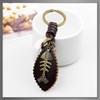 [バズ セレクション] キーリング キーホルダー 魚骨 レザー ブロンズ チャーム メンズ レディース
