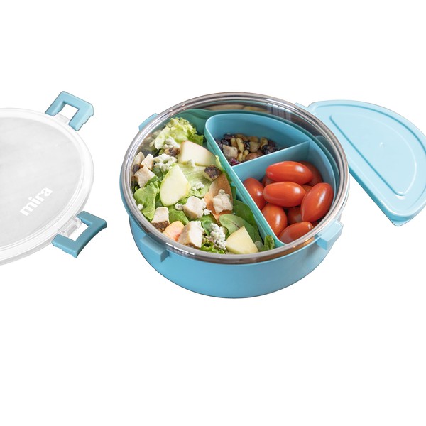 MIRA - Contenedor redondo de acero inoxidable con inserto de