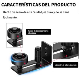 2PCS Guía corrediza de Puerta de Granero, Guía de Piso Ajustable para Puerta Corrediza de Granero, Guía de Suelo para Puerta de Granero, Accesorio de Hardware, Evitar Que Las Puertas Se Balanceen