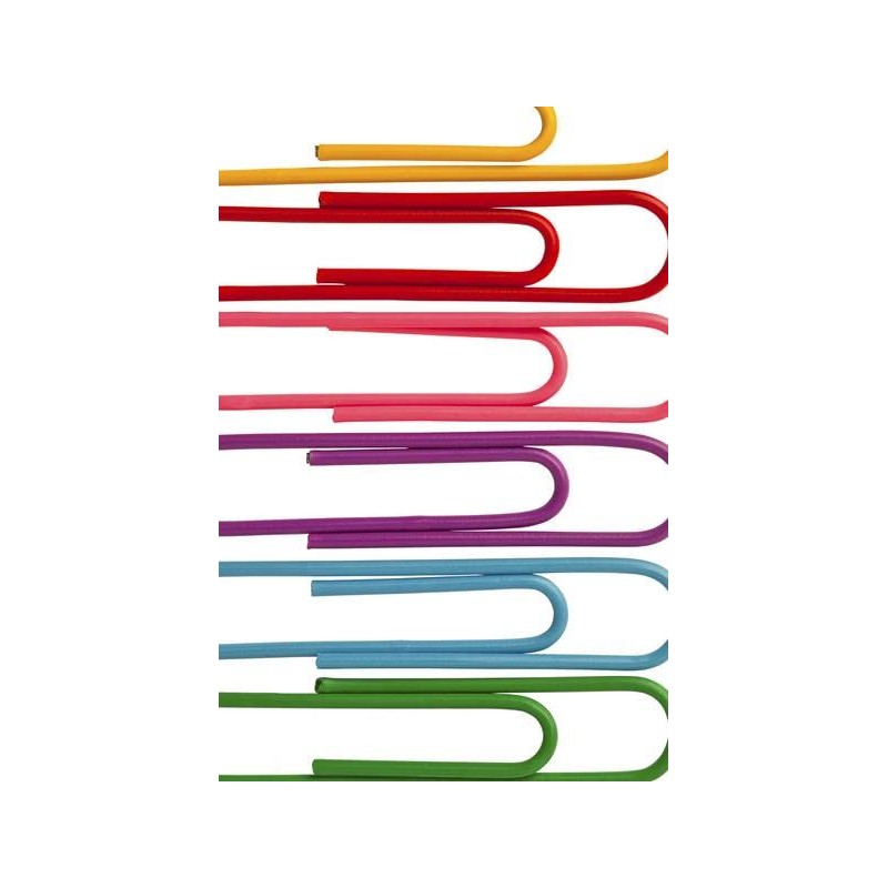 Alevar 100 Coloured Paper Clips Box Laminated Steel 50mm No.5