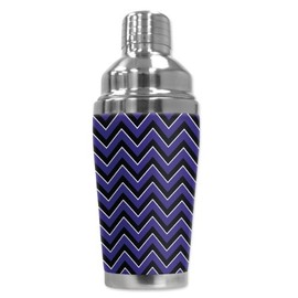 Mugzie brand 16-Ounce Cocktail Shaker with Insulated Wetsuit Cover - Horned Frog Chevron