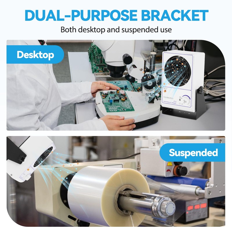 YUCHENGTECH Ionizing Air Blower Static Eliminator Fan Desktop Ionizer Air