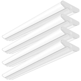 ANTLUX 4FT LED Wraparound Light Fixture 50W Ultra Slim LED Shop Lights for Garage, No Glare, 5500 Lumens, 5000K, 4 Foot Flush Mount Office Ceiling Wrap Light for Workshop Kitchen, 4 Pack