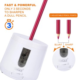 Eagle Replaceable Blade Automatic Pencil Sharpener (White)