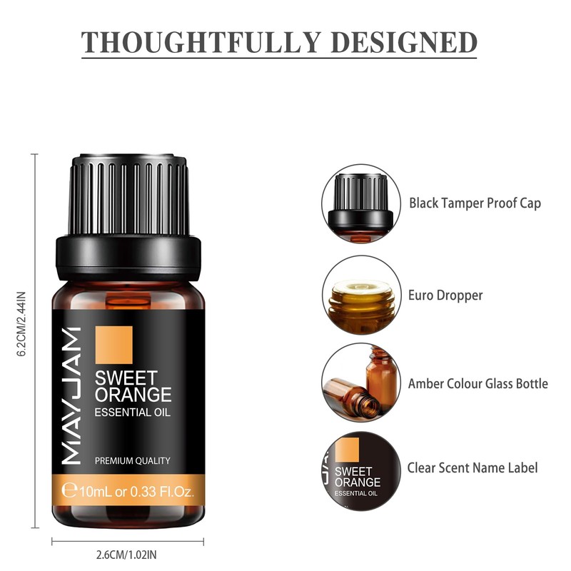 MAYJAM Essential Oil Sweet Orange 10ml Aroma Oil Pure Natural