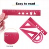 HARFINGTON 4pcs Triangular Ruler Set 15mm Aluminum Ruler Geometric Protractor