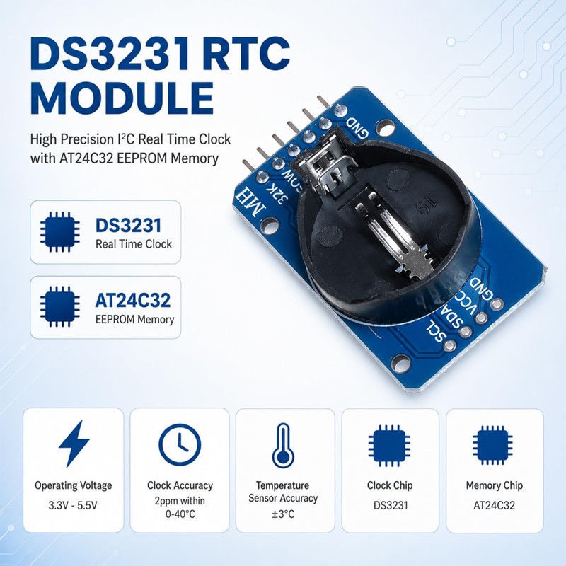 hiBCTR 10 Packs DS3231 RTC Module High Precision I2C Real
