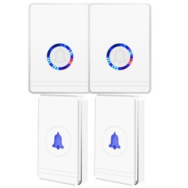 USUPERINK Wireless Door Bell for Home,Battery Operated Door Bell,Remote Doorbell Wireless Plug in,Nightlight Function,IP65 Waterproof,Silent Light Flashing Mode,for Home, Garage, Baby Room,2PK