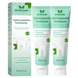 Fluoride Free Nano Hydroxyapatite Toothpaste: 2 Packs Natural Whitening & Remineralizing for Sensitive Teeth & Enamel Protection - Gentle Mint Flavor 
