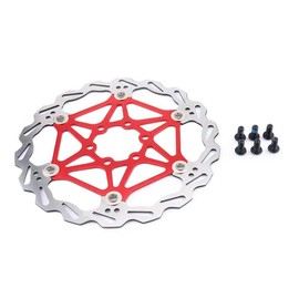 Bnineteenteam Bicycle Brake Disc, 160/180/203 mm Mountain Bike Type Floating Brake Disc Bicycle Brake Pad Bicycle Accessories (203 mm Red) Bicycles and Spare Parts Bicycles and Accessories Ride
