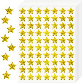 2100 Pcs Colorful Star Stickers, 6 Colors Kids Reward Small Star Stickers, Sparkly Holographic Stickers, Suitable for Behavior Charts, Student Planners, School Classroom Supplies and DIY Handicrafts