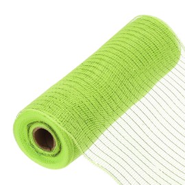 sourcing map 10 Inch Glitter Poly Burlap Mesh for Wreath, Decorative Mesh Fabric Ribbon 10 Yard for Fall Easter Christmas Flower Bow, Light Green