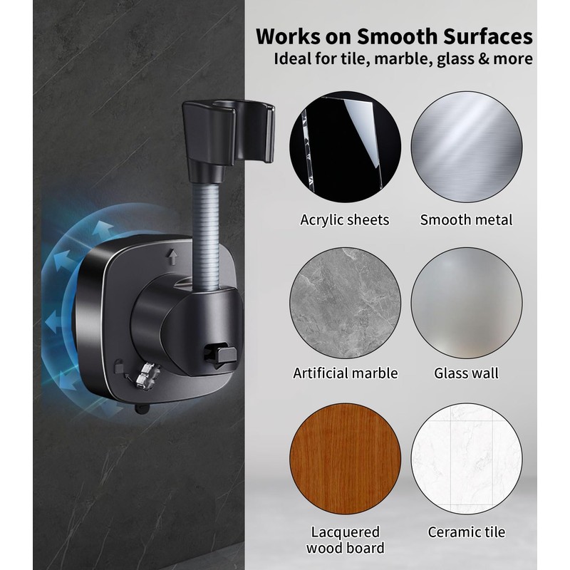 Shower Holder No Drilling with Suction Cup Holder Shower Head