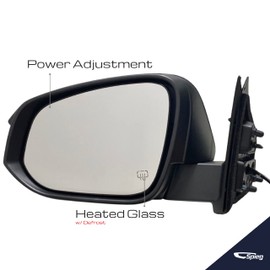 Spieg TO1320317 Driver Side Mirror for 2014-2019 Toyota Highlander | Left Side View Mirror Assembly Power Adjustment Heated Glass Manual Folding Turn Signal Left | Paint To Match, 6 Pins