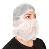 QIAN SOU Disposable Bouffant Hoods Full Face Beard Hair Net,