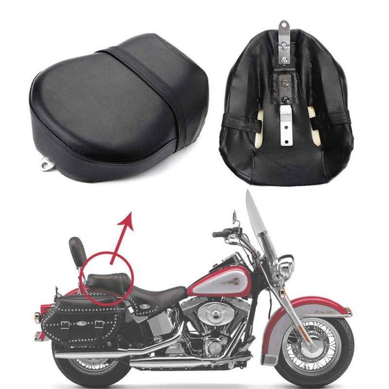 HIYOYO Motorcycle Rear Pillion Passenger Seat Pad with Belt For