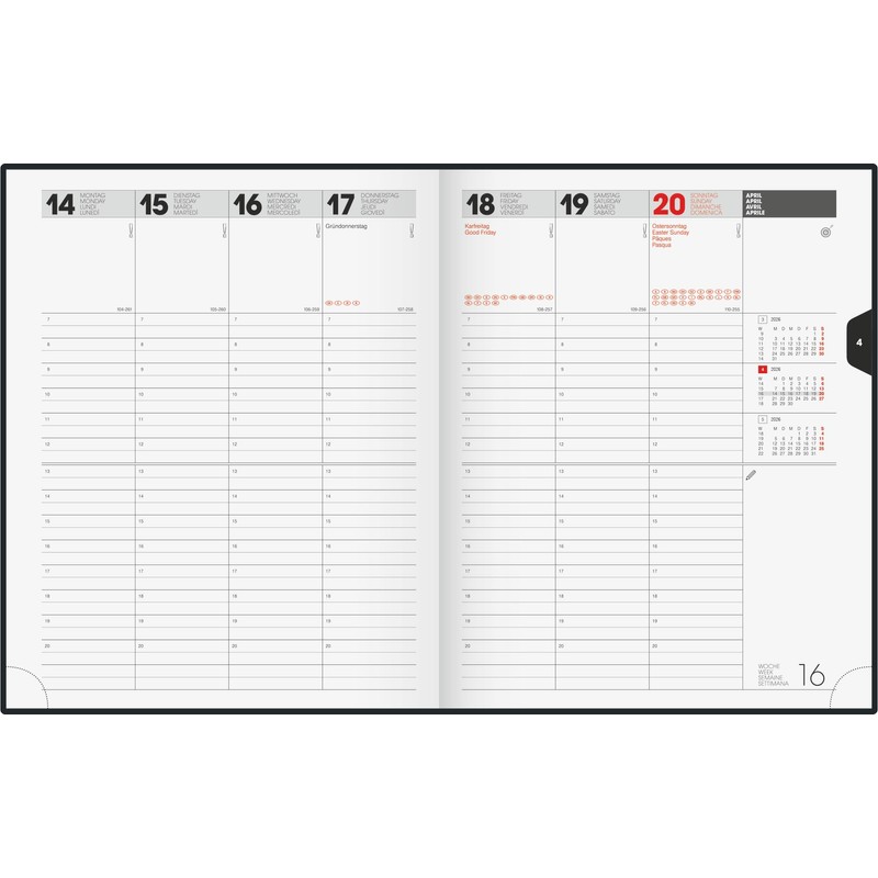 BRUNNEN Book Calendar Model Manager Wt 7 weektimer 2026 |