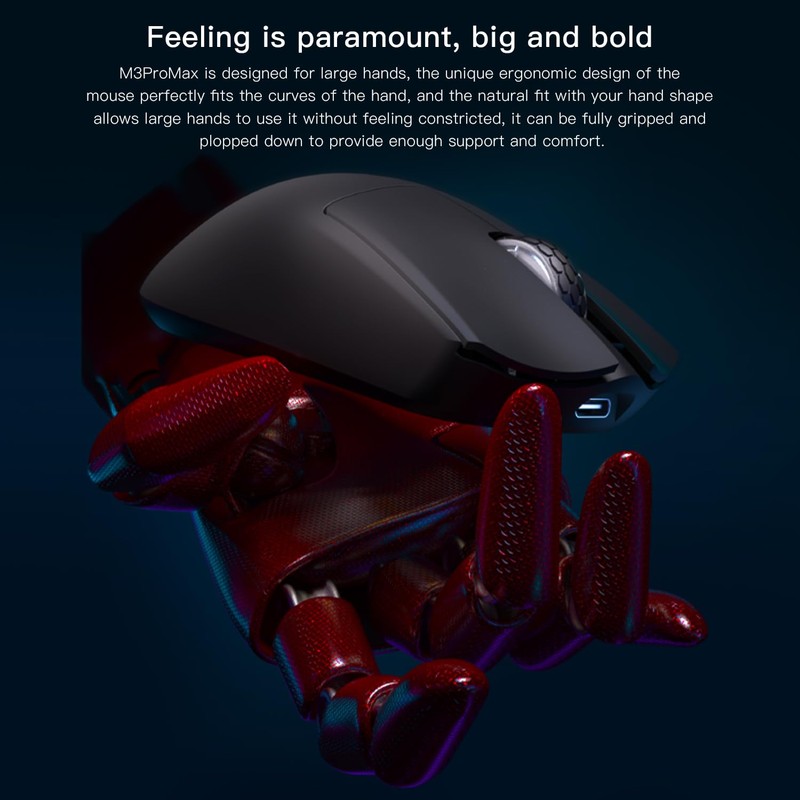 Darmoshark M3PROMAX Wireless Gaming Mouse,Tri-Mode 2.4G/USB-C/Bluetooth Mouse Up to 30000DPI,PAW3950