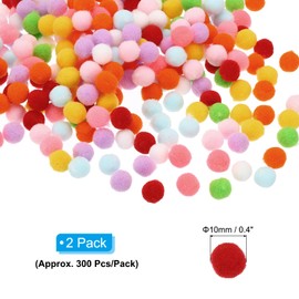 PATIKIL Pompones de 0.4" para Manualidades 300 Piezas Pompones Esponjosos de Alta Elasticidad en Tonos Pastel para Arte Material Creativo Manualidades Decorativas Multicolores