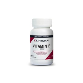 Kirkman Vitamin E 100 IU - Hypoallergenic || 100 Vegetarian Capsules || Supports Immune System || Gluten Free || Casein Free || Soy-Free
