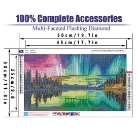 BEAYIOU 5D Diamond Painting Kits for Adults, Large Aurora Diamond Art for Adult Beginners, Full Drill Aurora Crafts Gem Art Painting for Home Wall Decor 19.6X11.8 in