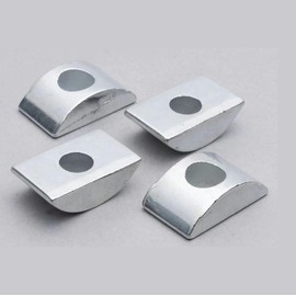 12Pcs Silver M8 Solid Half Moon Nuts Washer Spacer Furniture Hardware Accessories for Furniture Connect，Iron Lock Washer,Spacer Connector Hardware Fittings,Spacers and Standoffs(L27mm x W14mm)