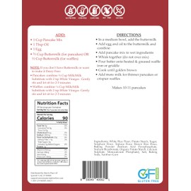 Mom's Place Gluten-Free Buttermilk Pancake & Waffle Mix, Easy to Make, Nut Free, Dairy Free, Corn Free & Soy Free, 29 Servings, 28.2 oz