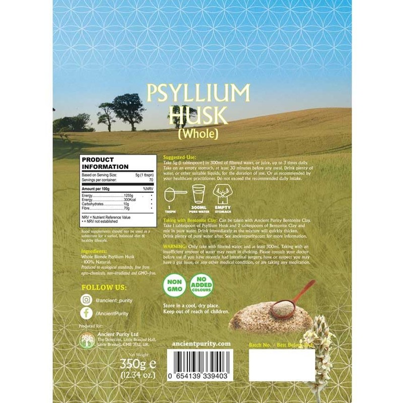 Ancient Purity Psyllium Husk Whole Powder 350g Ancient Purity