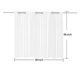 YISURE Plastic Frosted PEVA Bathroom Window Curtain, No Hook Needed Narrow Small Short Peva Privacy Shower Curtain for Shower Room, Width 48 x Length 48 Inch