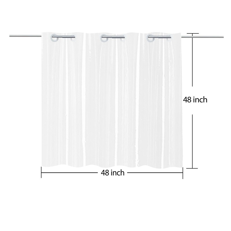 YISURE Plastic Frosted PEVA Bathroom Window Curtain, No Hook Needed