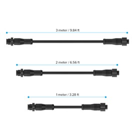 BTF-LIGHTING Cable de extensión IP68 de 3.3 pies 5 pines 22AWG con conectores macho y hembra para tira LED RGBW 4 en 1 5050 etc 15 mm tuerca de metal de tamaño pequeño conector de iluminación para el hogar