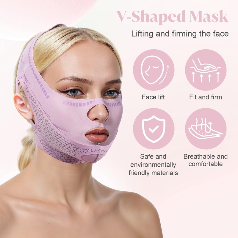 Hpmjz Chin Strap for Sleeping V Line Lifting Mask Reusable