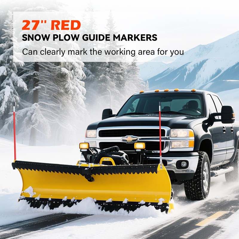 Snow Plow Blade Markers/Guides Kit 27" 304L Stainless Steel Base