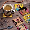 Inkdotpot Set of 6 Drink Coasters Decorative Non Slip Cork