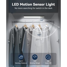 Under Cabinet Lighting, Magnetic Under Cabinet Lighting Wireless, Dimmable LED Motion Sensor Cabinet Light, 1100mAh Rechargeable Closet Lights, Under Counter Lights for Kitchen, Hallway, Stairs