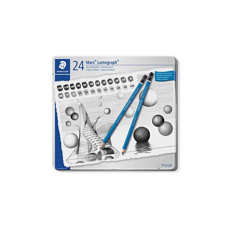 Staedtler Mars Lumograph Grade Pencils Set of 24 24 Degrees