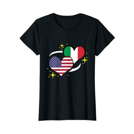 Italian American Flag Heart Italian Women T-Shirt