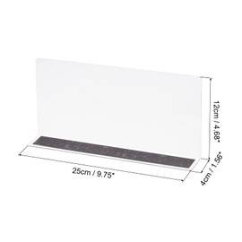 sourcing map Pack of 6 L Type Shelf Dividers PVC Transparent Cabinet Shelf Dividers Organiser Shingle for Cupboard Supermarket with Magnetic Strip 25 x 4 x 12 cm