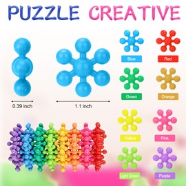 FALDAA 300pcs Building Block Kids STEM Toys Educational Building Toys Discs Sets Interlocking Solid Plastic for Preschool Kids Boys and Girls Aged 3+ Kids Toys