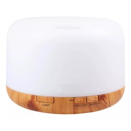 Fashion Electronics Difusor Aromatico Elegante Blanco Con Base Color Madera