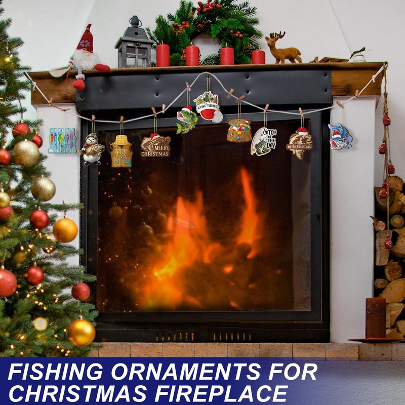 40 Pcs Fishing Ornament Gifts for Christmas Tree 2026 Hanging