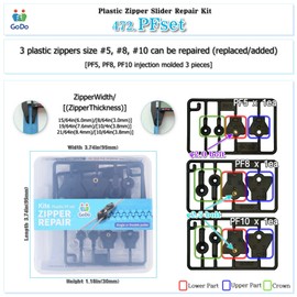 Plastic Zipper Slider Repair Replacement DIY Kits - ZipperSize 5 8 10