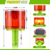 Kittmip 2 Pcs Solar Strobe Warning Traffic Light 360 Degree
