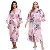 Super Shopping-zone Women's Floral Long Silk Kimono Robes Satin Dressing