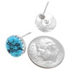 Navajo Blue Turquoise Silver Stud Earrings 10mm Sterling Post Unisex