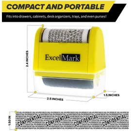 ExcelMark Rolling Identity Theft Guard Stamp (Roller Stamp and Redaction Marker)