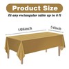 Kopokita 2PCS Gold Plastic Tablecloths 54 x 108 Inch, Disposable